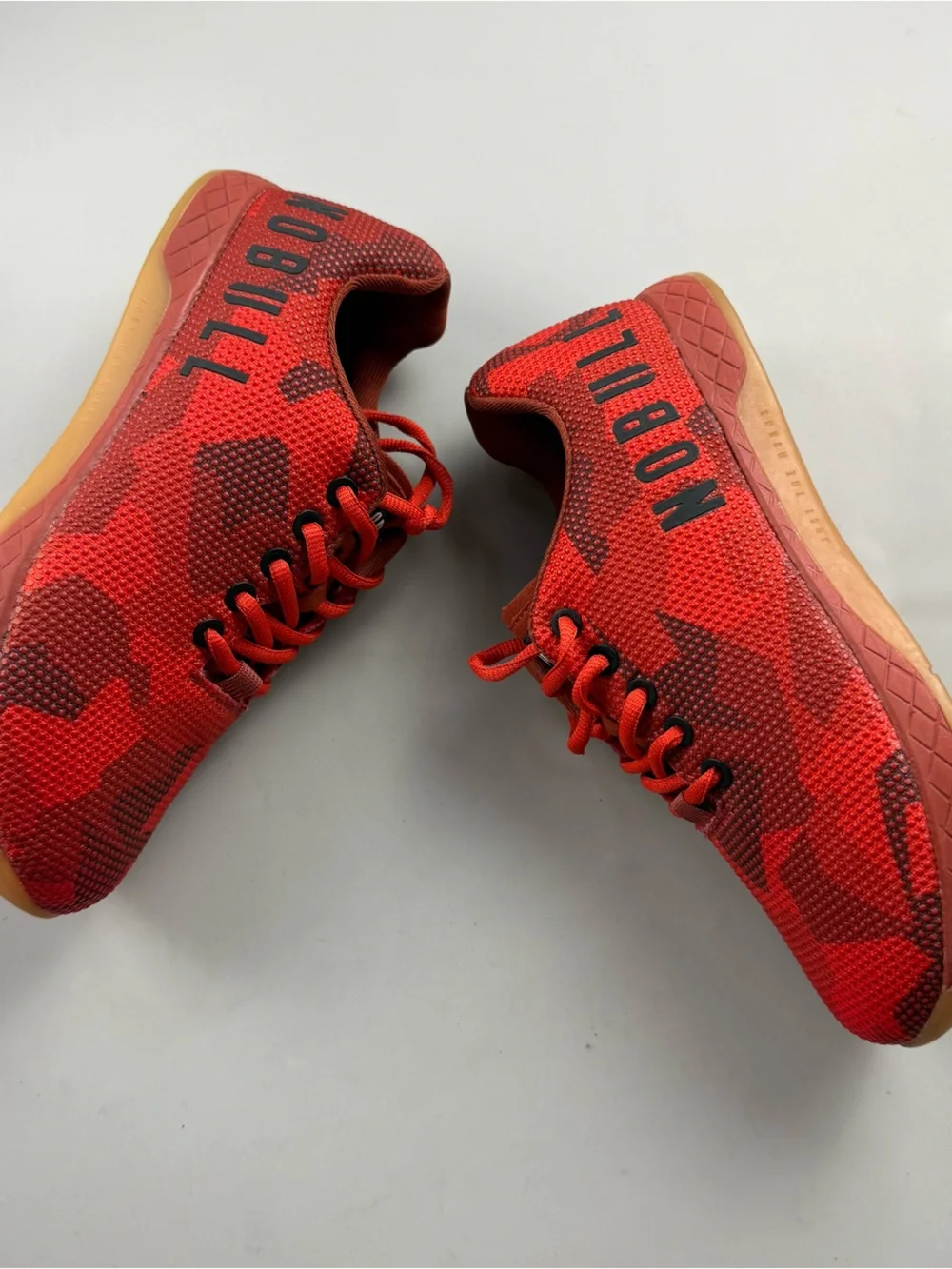 NOBULL Project Fire Camo Trainer Red CrossFit Shoes Lifting Gym Sneakers 7.5